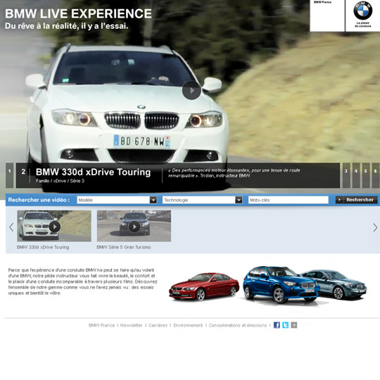 page d'accueil du site BMW Occasions éphémères