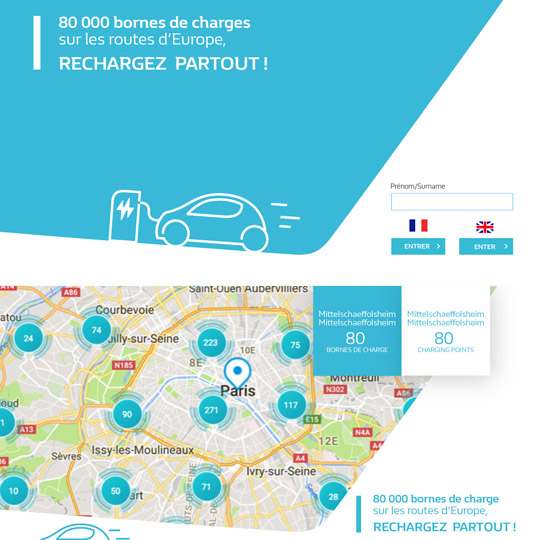 homepage of the Zoé charging station app