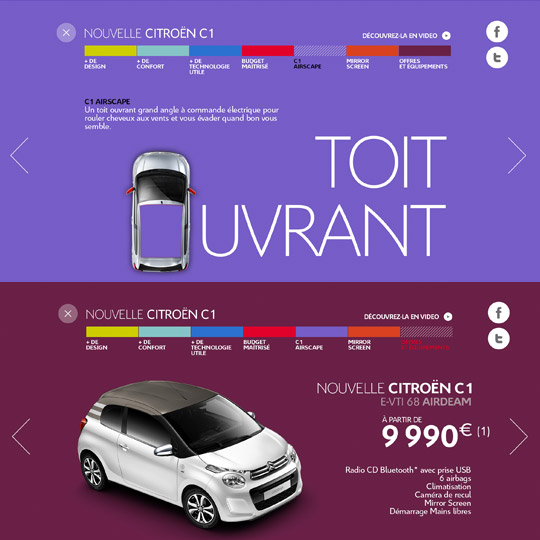 page de présentation de la Citroën C1