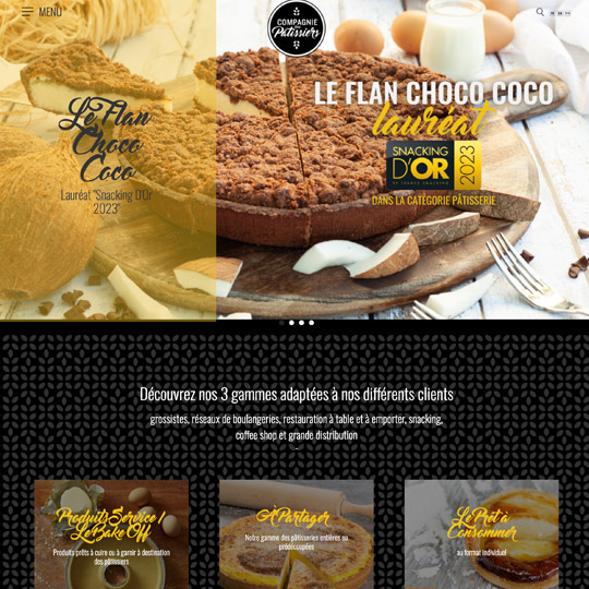 page d'accueil du site Compagnie des Patissiers