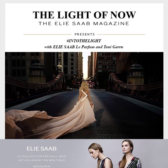 catalog page of Elie Saab - The Light of Now website