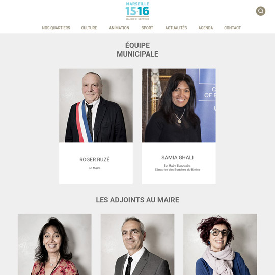 team page of Mairie de Marseille 15-16 website