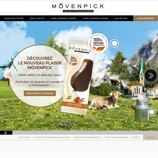 homepage of Mövenpick website