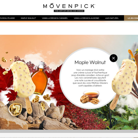 page produit du site Mövenpick