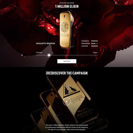 page produit du site Paco Rabanne - Elixir