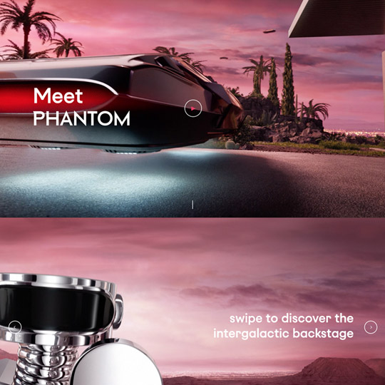 homepage of Paco Rabanne Phantom website