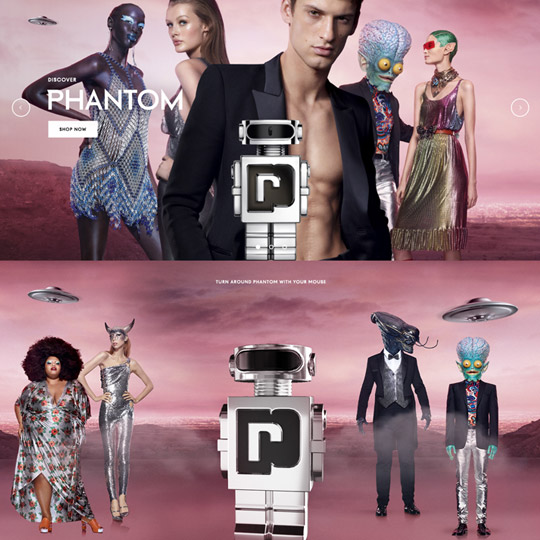 page démonstration du site Paco Rabanne Phantom