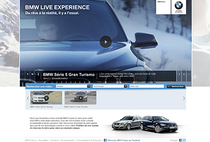 page d'accueil du site BMW Occasions éphémères