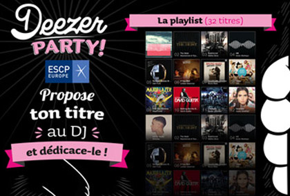 page d'accueil de l'application Deezer Party