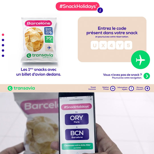 page d'accueil de l'application Transavia Snack Holidays